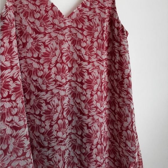 Floral Pink and White Chiffon Mini Sundress - Picture 4 of 7